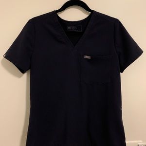 Quiet Navy Catarina One-Pocket Scrub Top Small